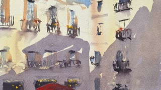 Painting shadows in Watercolour