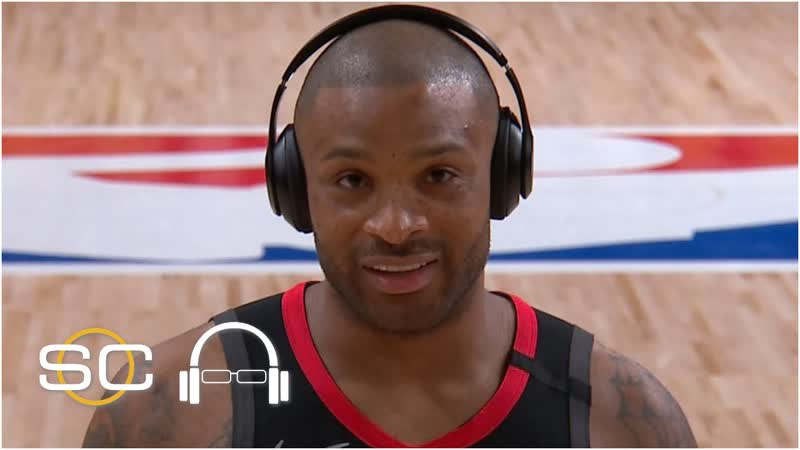 P. J. Tucker reacts to the chaotic ending of Rockets vs. Thunder Game 7, SC with