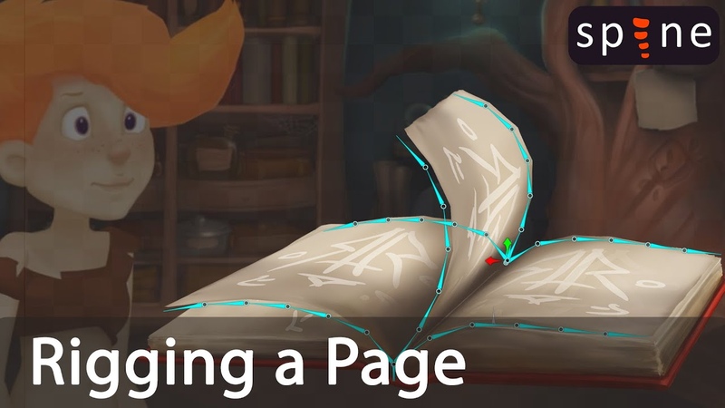 Rigging a book page for flipping animation in Spine 2