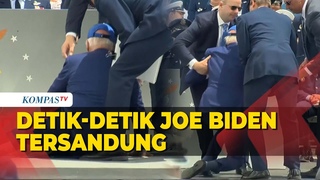 Detik-Detik Joe Biden Tersandung hingga Jatuh di Atas Panggung