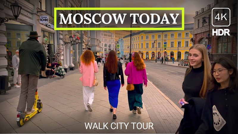 Russian Realities Revealed: Moscow Walking Tour into Daily Life Russian Girls Life 4 K
