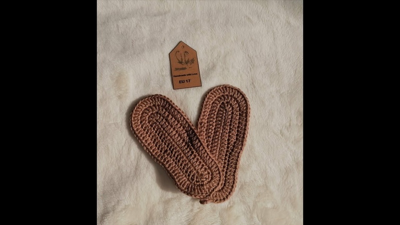 Sohle Babyschuh gehäkelt EU 17,
