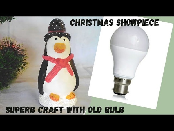 Its so cute Superb recycling idea with old bulb Old bulb craft ideas penguin making with