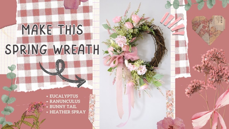 How to Make a Wreath for Spring, Just need 4 flower bushes from michaels , Wreath Bow