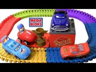 2014 Pocoyo wins Piston Cup Race MegaBloks CARS 7794 Playset Disney Pixar Cars Swiggle Traks