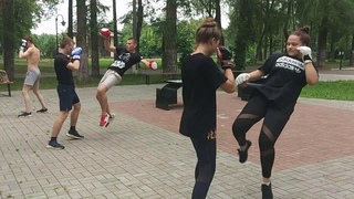 Никитин Севастьян Александрович, рукопашный бой, отработка ударов ногами (бабочка)