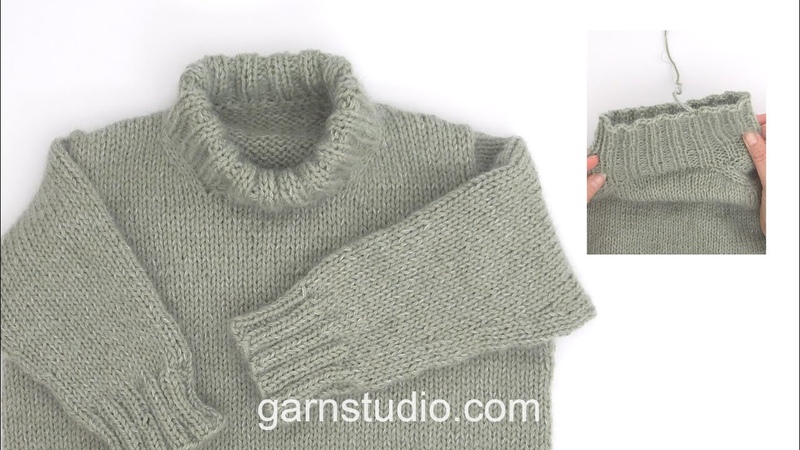 How to knit up stitches for the neck to a jumper with European