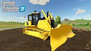 Farming Simulator 22 - KOMATSU D65PXI Bulldozer Pushes Dirt