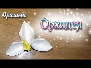 Нежная белая Орхидея из Оригами Origami Flower Оrchid