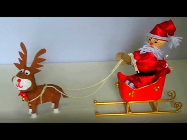 Papai Noel e Rena c, Rolinho de Papel Higiênico e embalagem de ovo, Natal