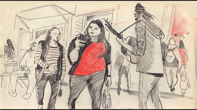 Рисунки в городе Drawings in the city on the street Urban Sketching Беседин,