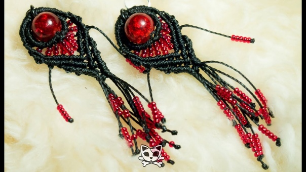 peacock earrings micro macrame