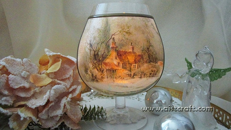 Christmas Home Decor DIY Decoupage Candle Tea light