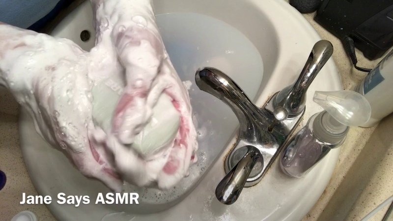 ASMR: Lathering 5 Bar Soaps; Crinkles Water