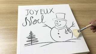 Daily Challenge #44 / Acrylic / Christmas Snowman painting