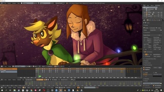 Добавление снега и эффектов свечения в Blender