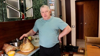 Щечки свиные в луковой шелухе с чесноком и аджикой   Щековина по Зауральски
